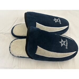NFL‎ FOCO Dallas Cowboys Blue Slippers Slides Sherpa Men Sz M